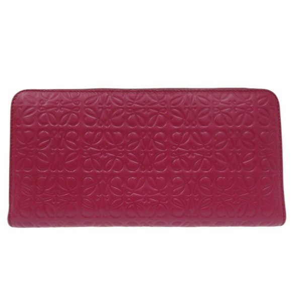 LOEWE Accessories - Like new LOEWE Repeat Anagram Round Wallet 261850, long wallet in magenta lea...
